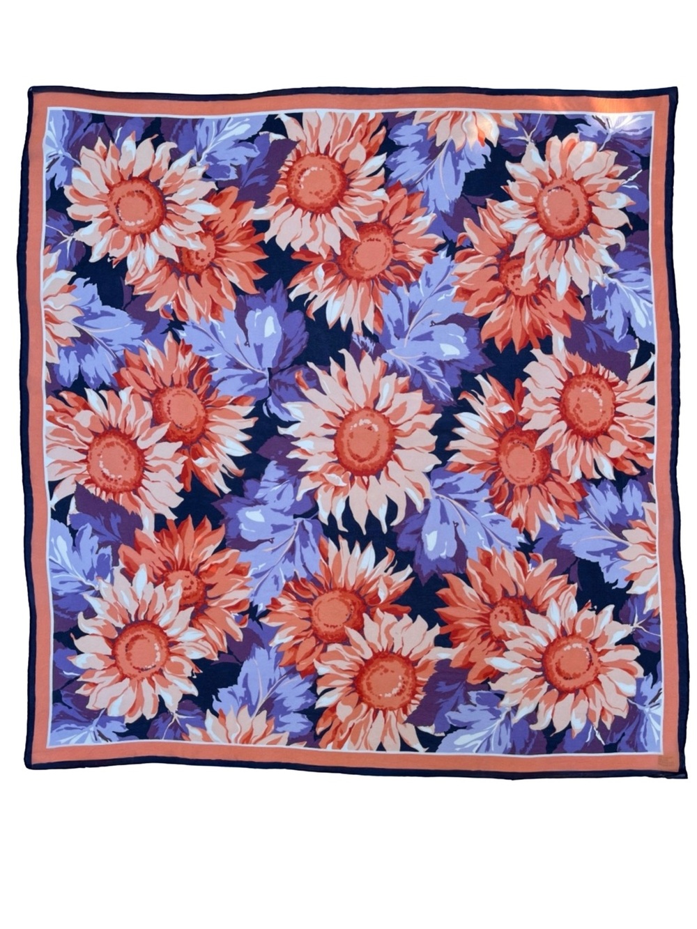 Vintage 80s Holt Renfrew Silk Scarf Made in Italy Floral - Picture 2 of 10